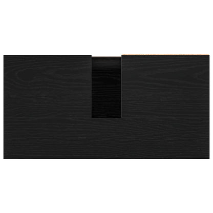 vidaXL Waschbeckenschrank mit Tür Schwarz Eichen-Optik 65 x 33 x 60 cm