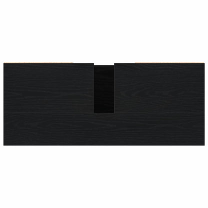 vidaXL Waschbeckenschrank mit Tür Schwarz Eichen-Optik 80 x 33 x 60 cm