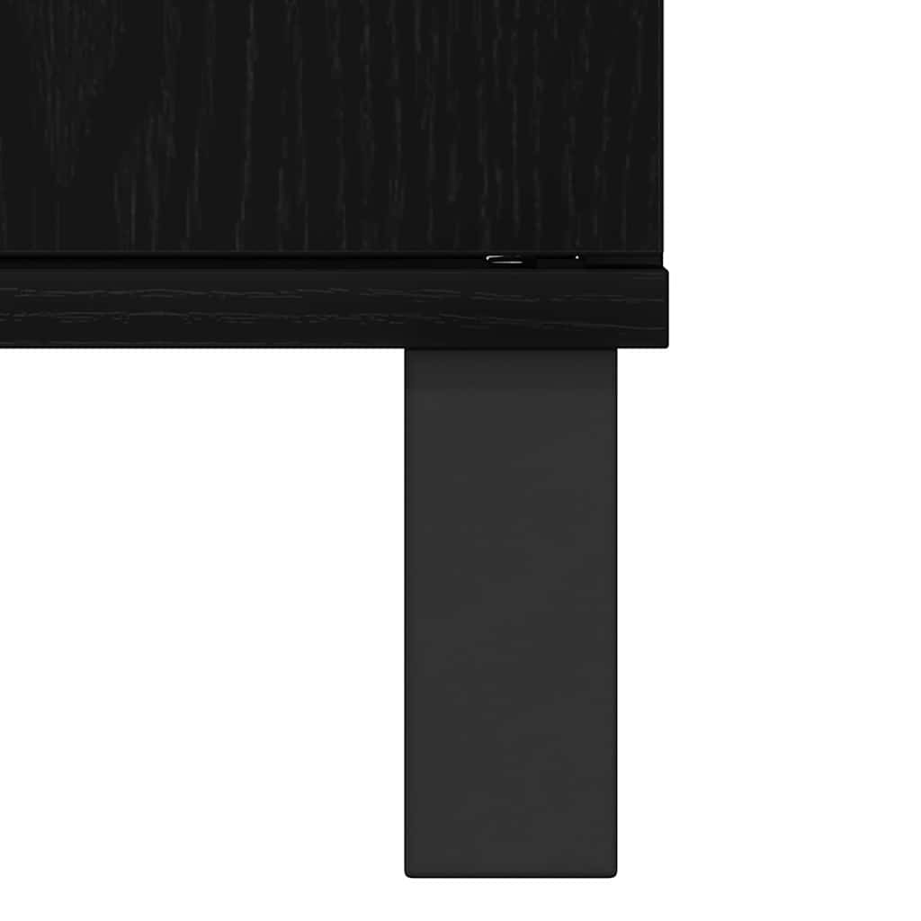 vidaXL Badezimmerschrank mit Tür Schwarz Eichen-Optik 80 x 33 x 60 cm