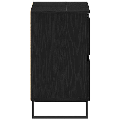 vidaXL Badezimmerschrank mit Tür Schwarz Eichen-Optik 80 x 33 x 60 cm