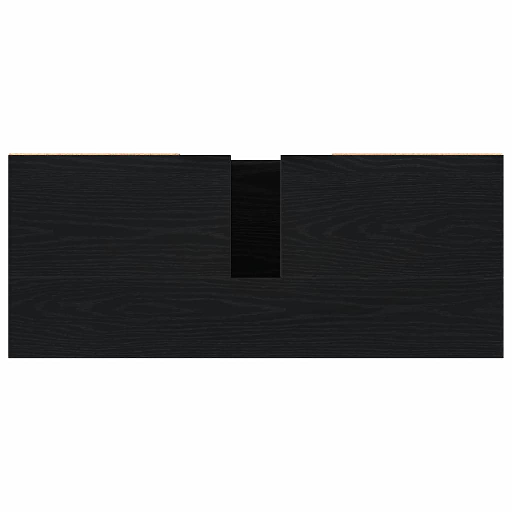 vidaXL Badezimmerschrank mit Tür Schwarz Eichen-Optik 80 x 33 x 60 cm