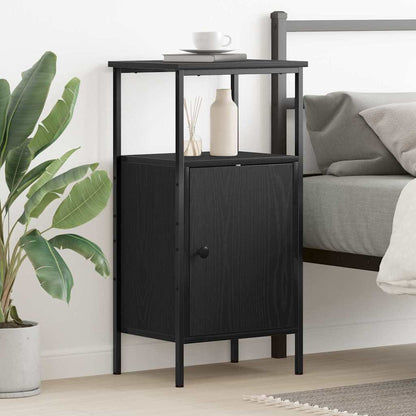 vidaXL Nachttisch Schwarz Eichen-Optik 41 x 31 x 80 cm Holzwerkstoff