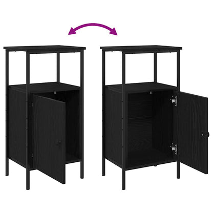vidaXL Nachttisch Schwarz Eichen-Optik 41 x 31 x 80 cm Holzwerkstoff