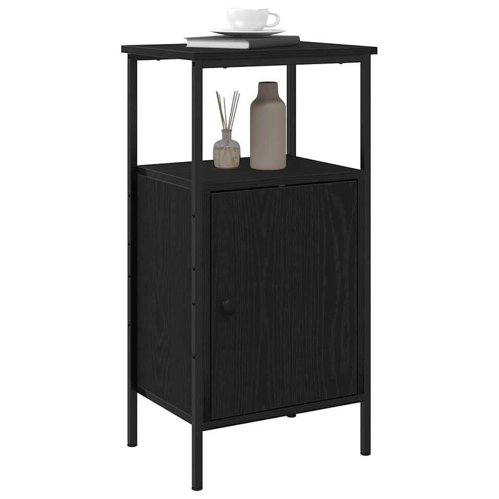 vidaXL Nachttisch Schwarz Eichen-Optik 41 x 31 x 80 cm Holzwerkstoff