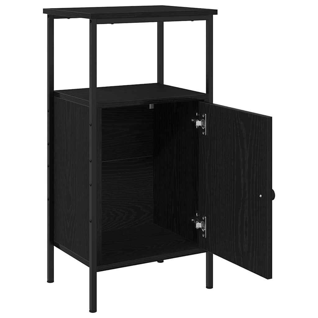 vidaXL Nachttisch 2 pcs Schwarz Eichen-Optik 41 x 31 x 80 cm
