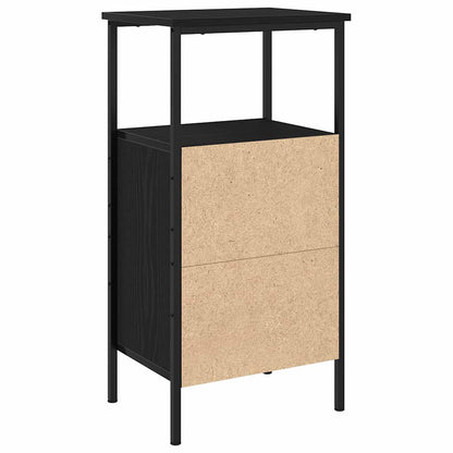 vidaXL Nachttisch 2 pcs Schwarz Eichen-Optik 41 x 31 x 80 cm