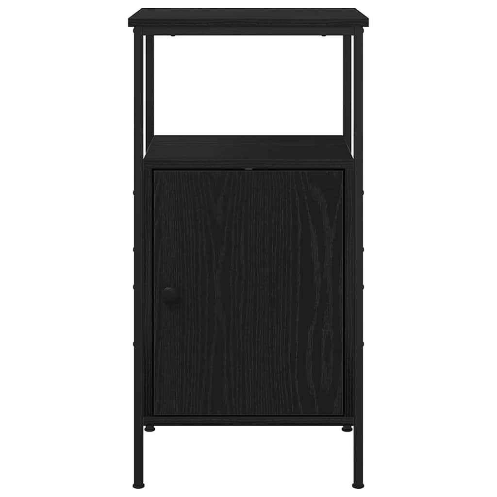 vidaXL Nachttisch 2 pcs Schwarz Eichen-Optik 41 x 31 x 80 cm