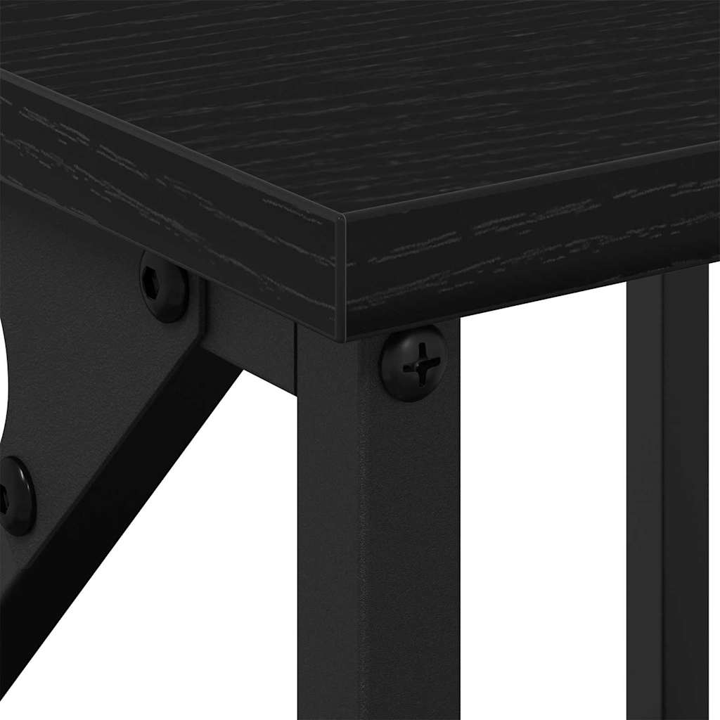 vidaXL Nachttisch Schwarz Eichen-Optik 34 x 35,5 x 70 cm Holzwerkstoff