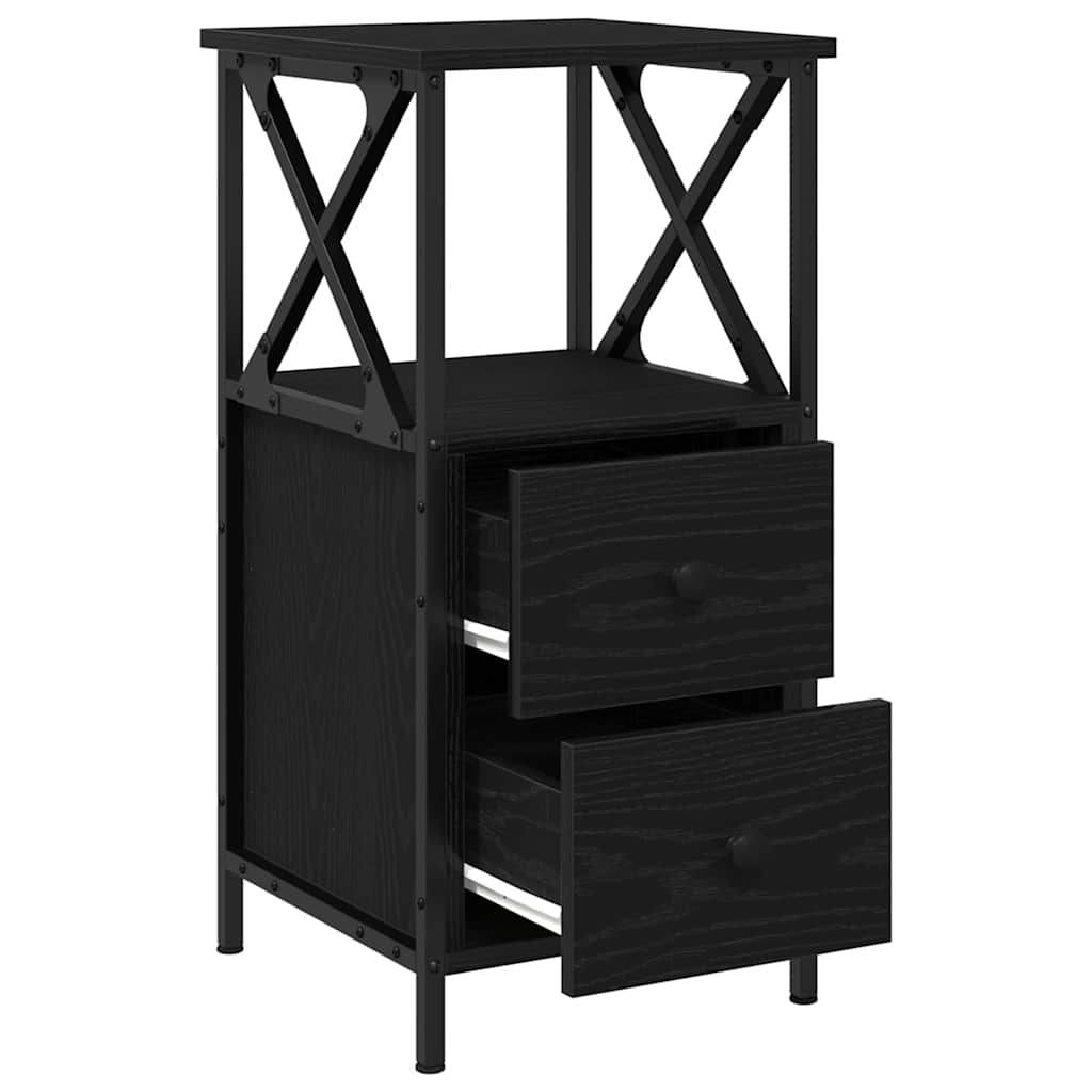 vidaXL Nachttisch Schwarz Eichen-Optik 34 x 35,5 x 70 cm Holzwerkstoff