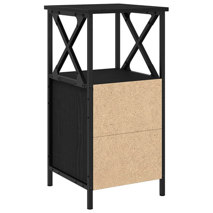 vidaXL Nachttisch Schwarz Eichen-Optik 34 x 35,5 x 70 cm Holzwerkstoff