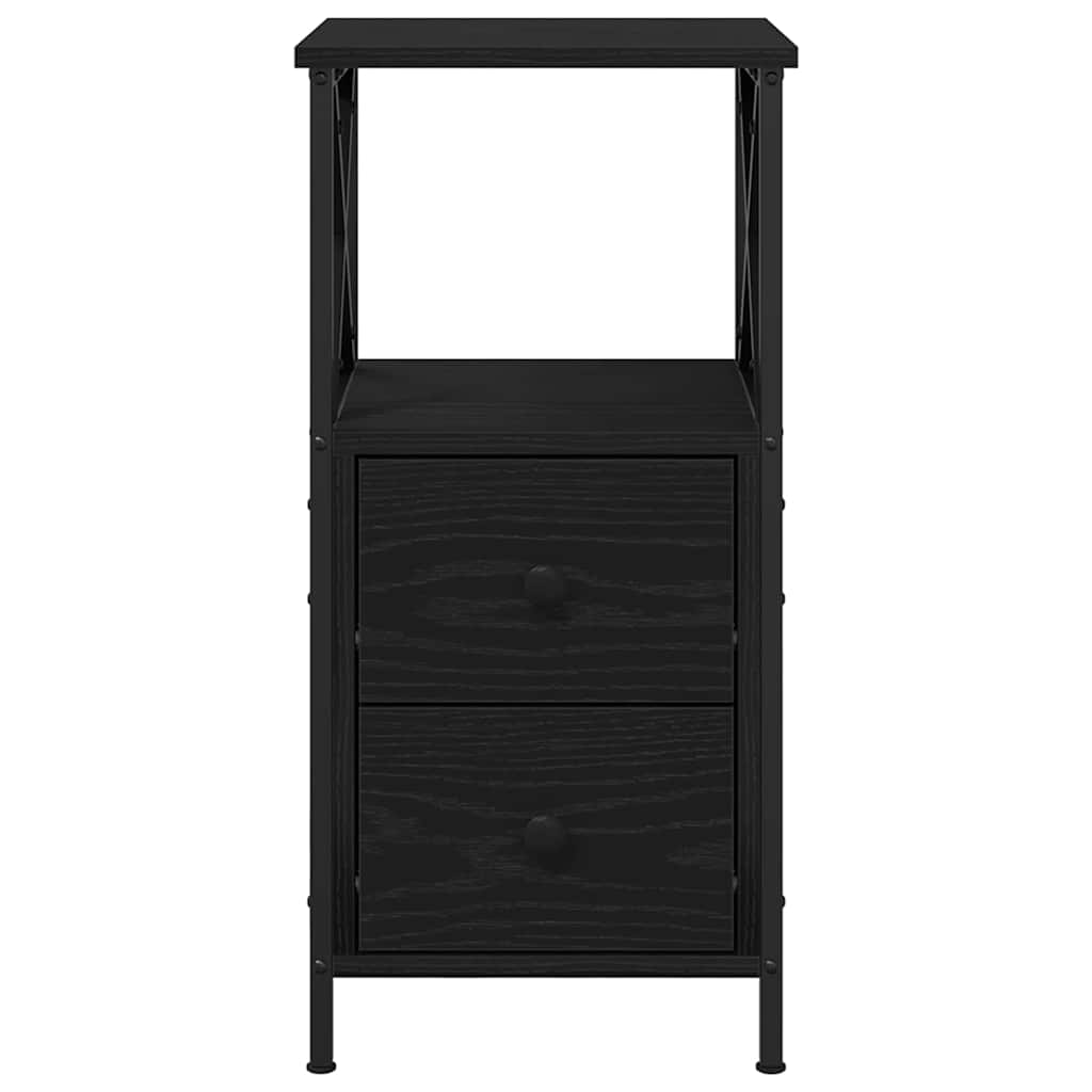 vidaXL Nachttisch Schwarz Eichen-Optik 34 x 35,5 x 70 cm Holzwerkstoff