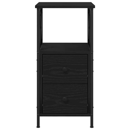 vidaXL Nachttisch Schwarz Eichen-Optik 34 x 35,5 x 70 cm Holzwerkstoff