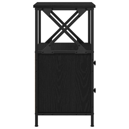 vidaXL Nachttisch Schwarz Eichen-Optik 34 x 35,5 x 70 cm Holzwerkstoff