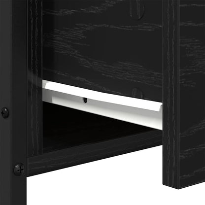 vidaXL Nachttisch 2 pcs Schwarz Eichen-Optik 34 x 35,5 x 70 cm