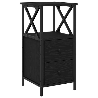 vidaXL Nachttisch 2 pcs Schwarz Eichen-Optik 34 x 35,5 x 70 cm