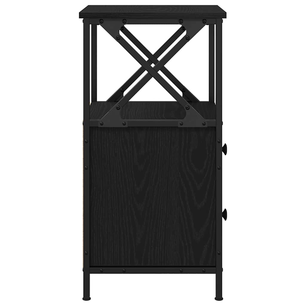 vidaXL Nachttisch 2 pcs Schwarz Eichen-Optik 34 x 35,5 x 70 cm