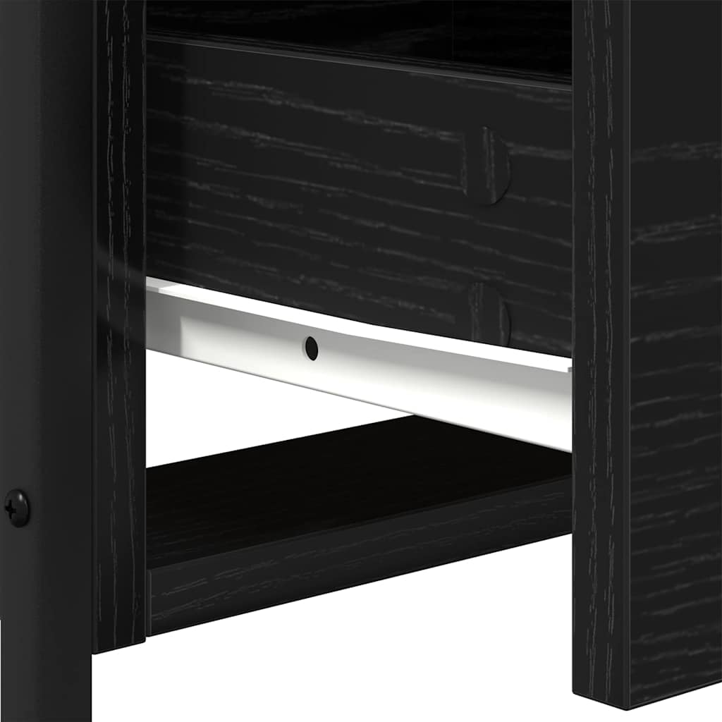 vidaXL Nachttisch Schwarz Eichen-Optik 34 x 35,5 x 50 cm Holzwerkstoff