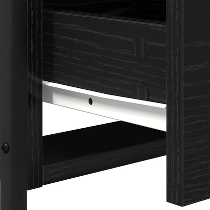 vidaXL Nachttisch Schwarz Eichen-Optik 34 x 35,5 x 50 cm Holzwerkstoff