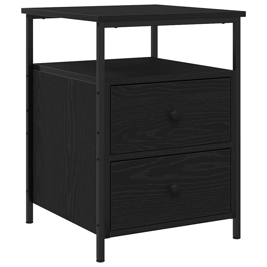 vidaXL Nachttisch Schwarz Eichen-Optik 34 x 35,5 x 50 cm Holzwerkstoff