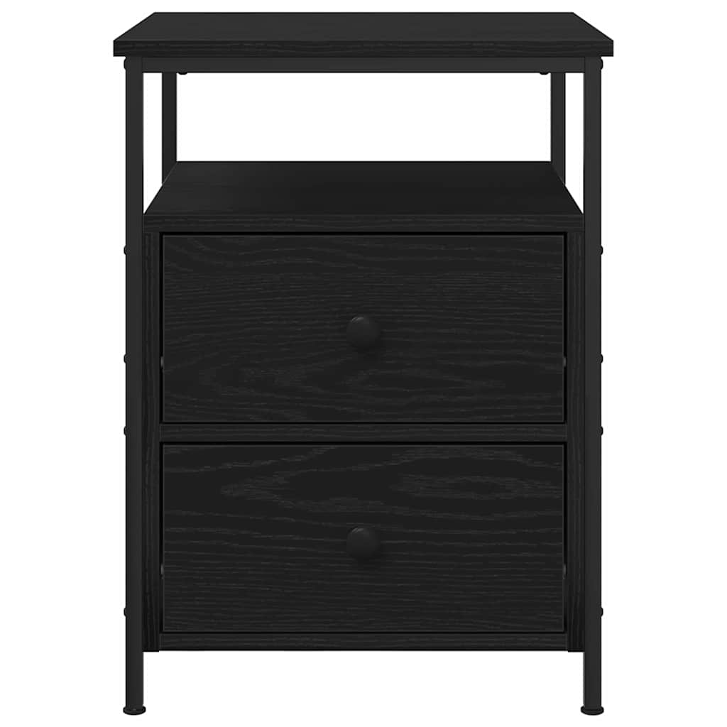 vidaXL Nachttisch Schwarz Eichen-Optik 34 x 35,5 x 50 cm Holzwerkstoff