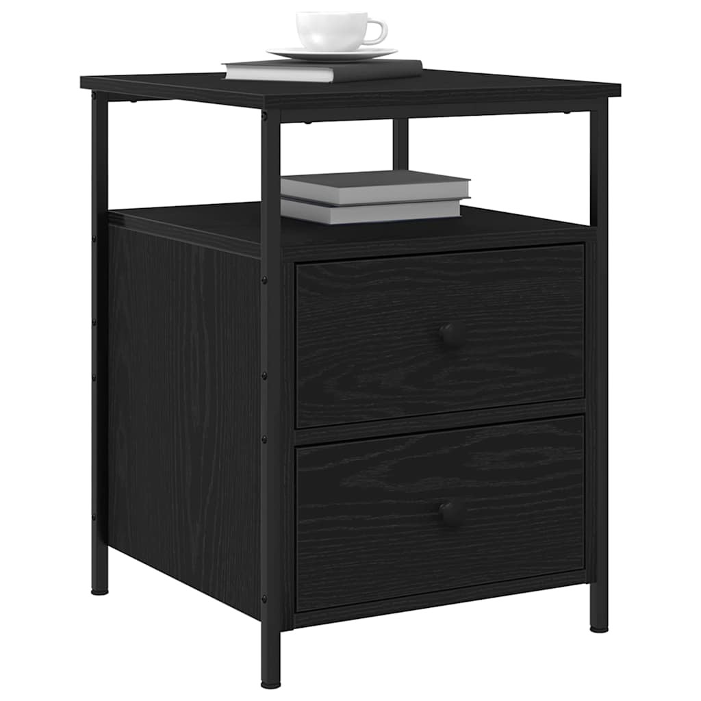 vidaXL Nachttisch Schwarz Eichen-Optik 34 x 35,5 x 50 cm Holzwerkstoff