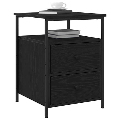 vidaXL Nachttisch Schwarz Eichen-Optik 34 x 35,5 x 50 cm Holzwerkstoff