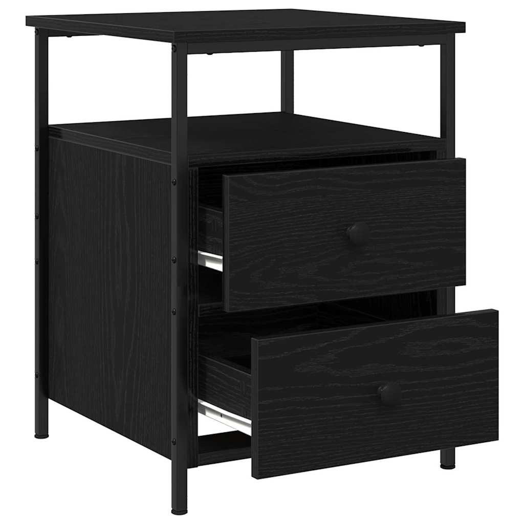 vidaXL Nachttisch 2 pcs Schwarz Eichen-Optik 34 x 35,5 x 50 cm