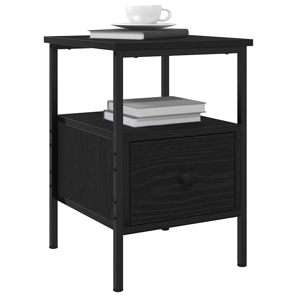 vidaXL Nachttisch Schwarz Eichen-Optik 34 x 36 x 50 cm Holzwerkstoff