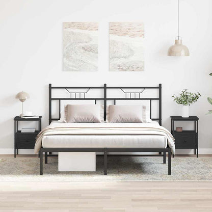 Nachttisch 2 pcs Schwarz Eichen-Optik 34 x 36 x 50 cm