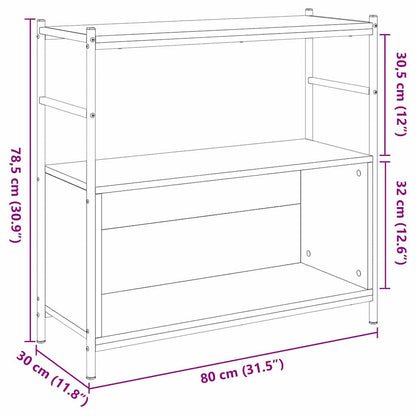 vidaXL Regal Räuchereiche 80 x 30 x 78.5 cm Holzwerkstoff