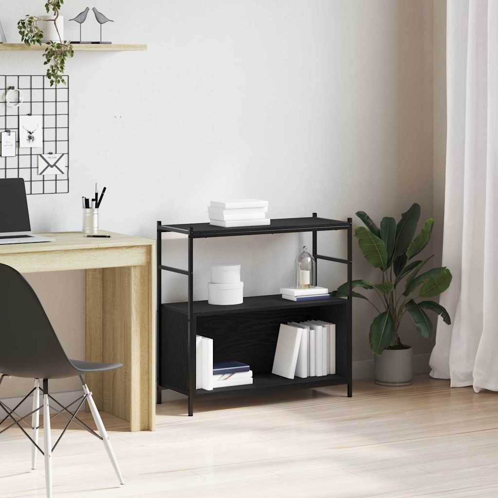 vidaXL Regal Schwarz Eichen-Optik 80 x 30 x 78.5 cm Holzwerkstoff
