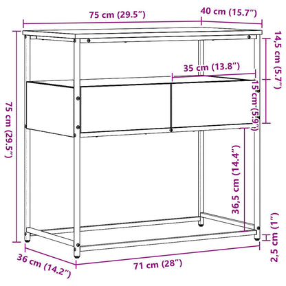 vidaXL Konsolentisch Altholz 75 x 40 x 75 cm Holzwerkstoff