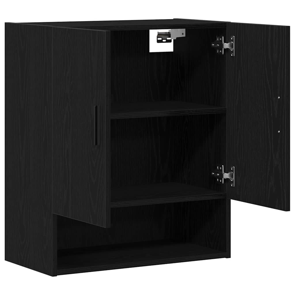 Wandmontierter Schrank Schwarz Eichen-Optik 60 x 31 x 70 cm