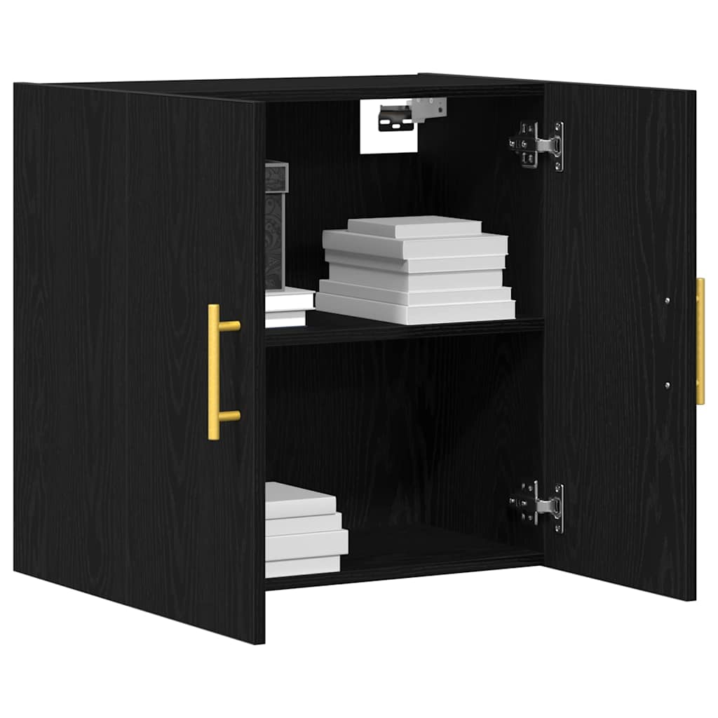 vidaXL Wandmontierter Schrank Schwarz Eichen-Optik 60 x 31 x 70 cm