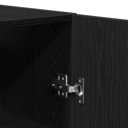 Wandmontierter Schrank Schwarz Eichen-Optik 60 x 31 x 60 cm