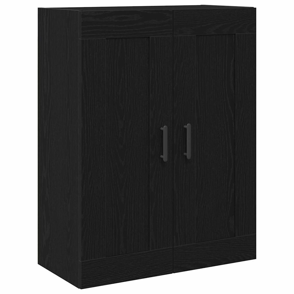 Wandmontierter Schrank Schwarz Eichen-Optik 69,5 x 34 x 90 cm
