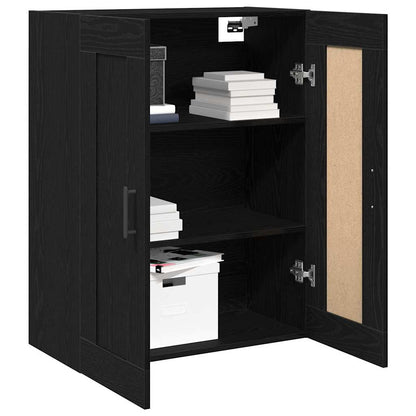 Wandmontierter Schrank Schwarz Eichen-Optik 69,5 x 34 x 90 cm