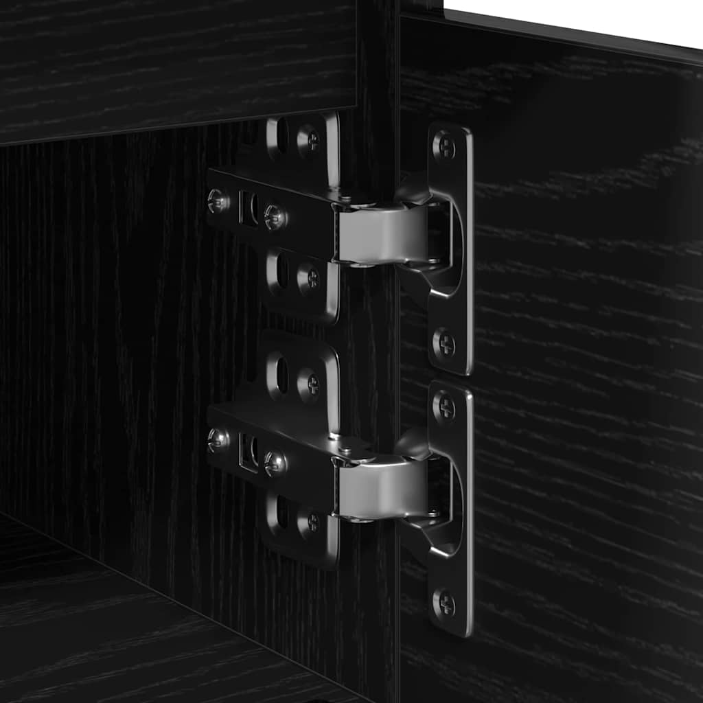 Nachttisch 2 pcs Schwarz Eichen-Optik 40 x 35 x 50 cm