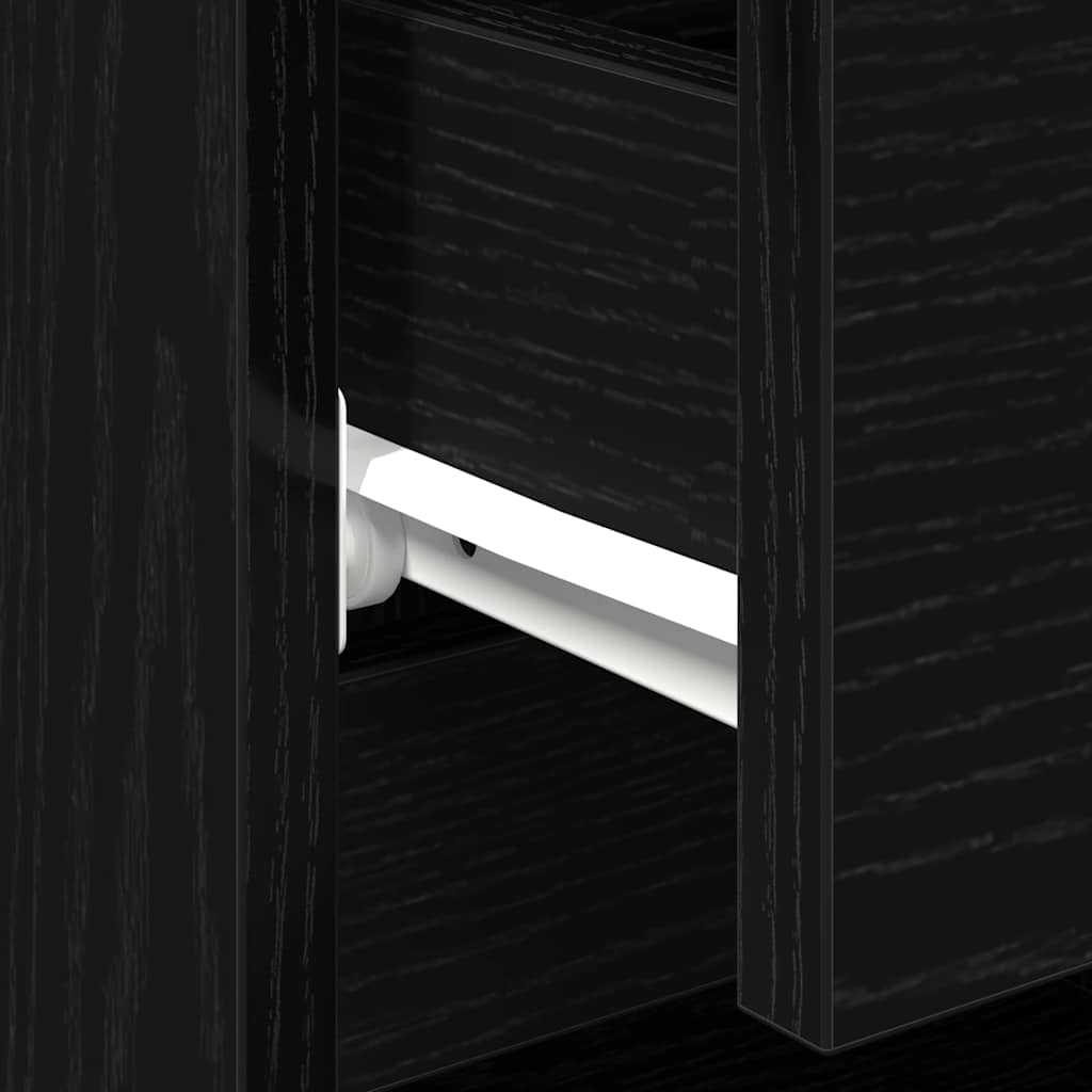 Nachttisch 2 pcs Schwarz Eichen-Optik 40 x 35 x 50 cm