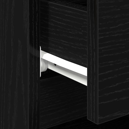 Nachttisch 2 pcs Schwarz Eichen-Optik 40 x 35 x 50 cm