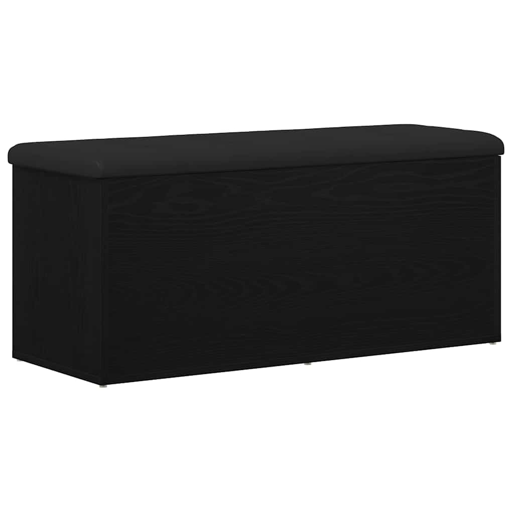 Sitzbank mit Stauraum Schwarz Eichen-Optik 102 x 42 x 45 cm