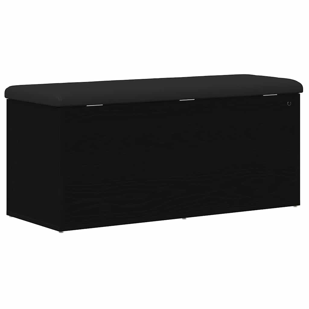 Sitzbank mit Stauraum Schwarz Eichen-Optik 102 x 42 x 45 cm