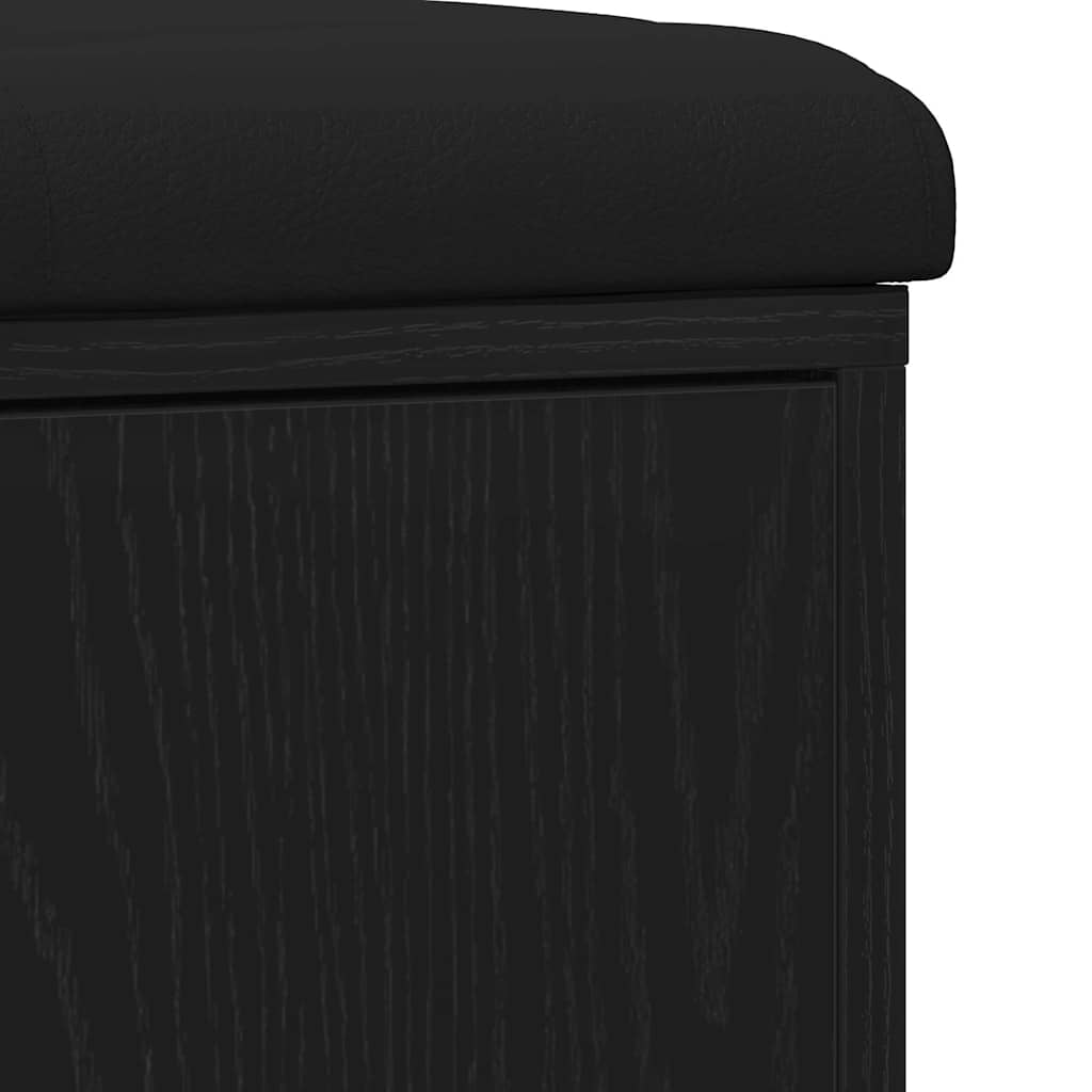 Sitzbank mit Stauraum Schwarz Eichen-Optik 102 x 32 x 50 cm