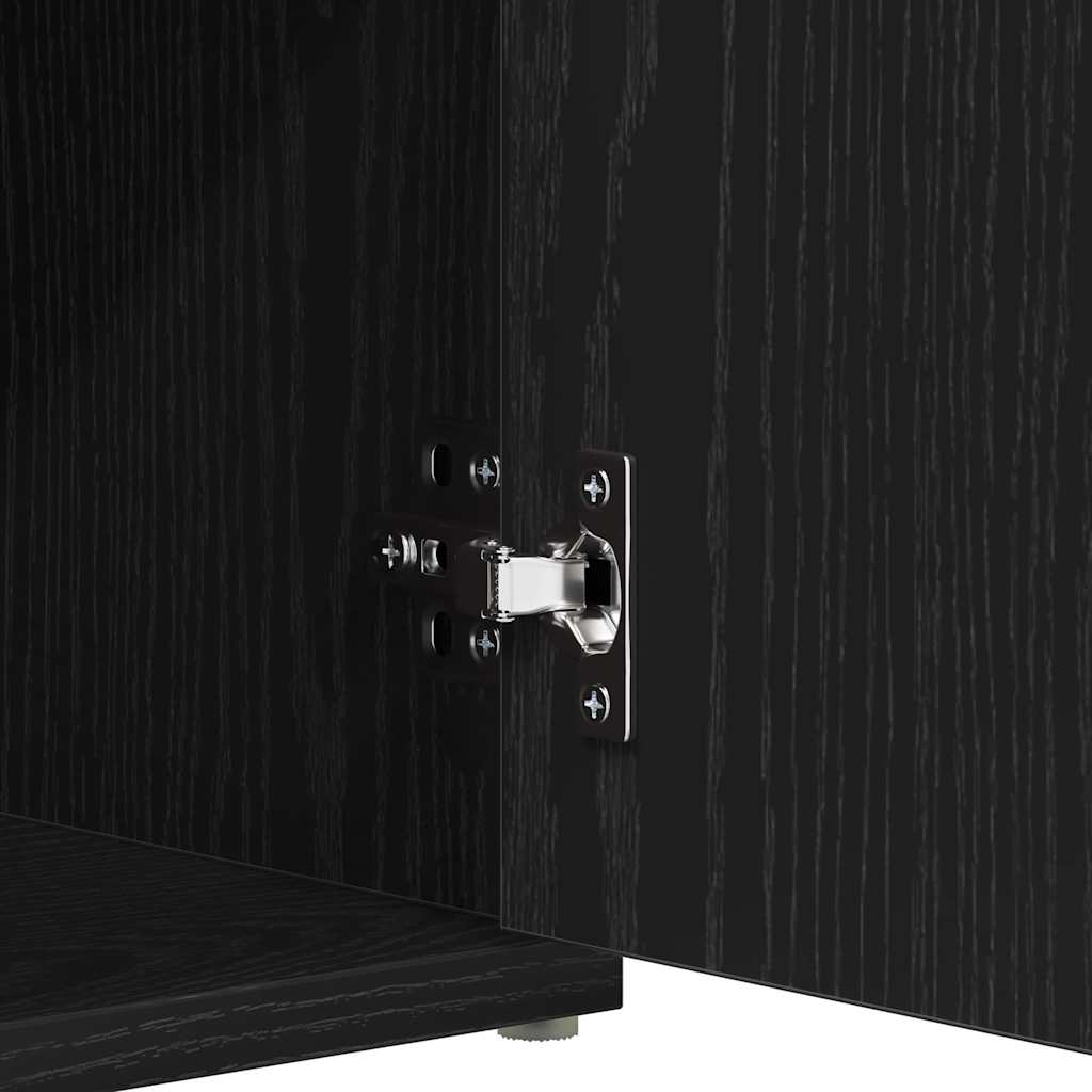 Sitzbank mit Stauraum Schwarz Eichen-Optik 102 x 32 x 50 cm