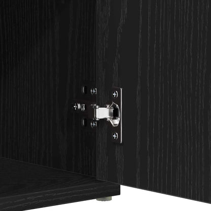 Sitzbank mit Stauraum Schwarz Eichen-Optik 102 x 32 x 50 cm