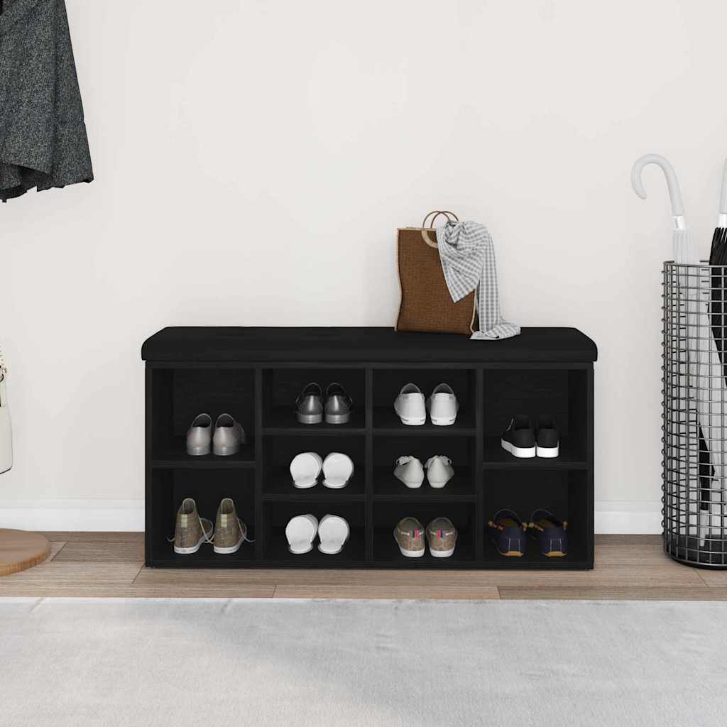 Schuhbank Schwarz Eichen-Optik 102 x 32 x 50 cm Holzwerkstoff