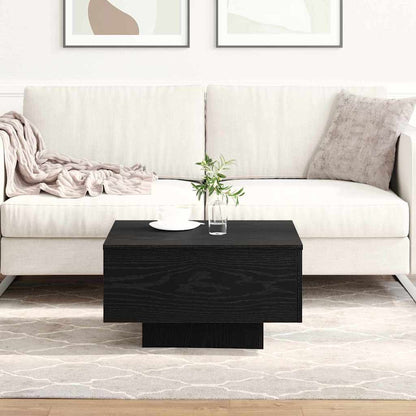 vidaXL Table basse noir aspect chêne 55 x 55 x 31 cm