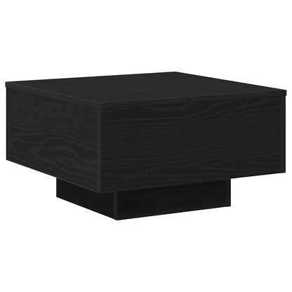 vidaXL Table basse noir aspect chêne 55 x 55 x 31 cm