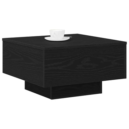 vidaXL Table basse noir aspect chêne 55 x 55 x 31 cm