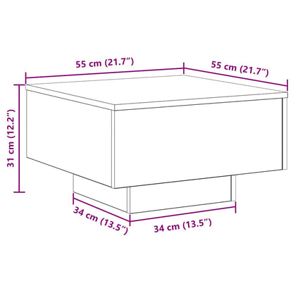 vidaXL Table basse noir aspect chêne 55 x 55 x 31 cm